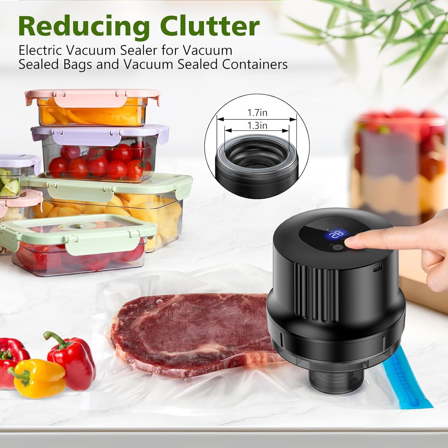 Mason Jar Vacuum Sealer Kit-Fully-Automatic-Canning-Jar-Sealer-Vacuum-Sealing,2025 Upgraded Electric Vacuum Sealer for Wide&Regular Mouth Mason Jars/Canning &Sous Vide Bag/Jar Sealer Machine for Food