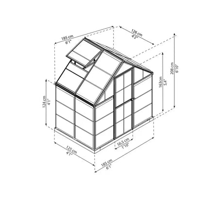 Harmony 6 Ft. X 4 Ft. Silver/Clear Polycarbonate DIY Greenhouse Kit