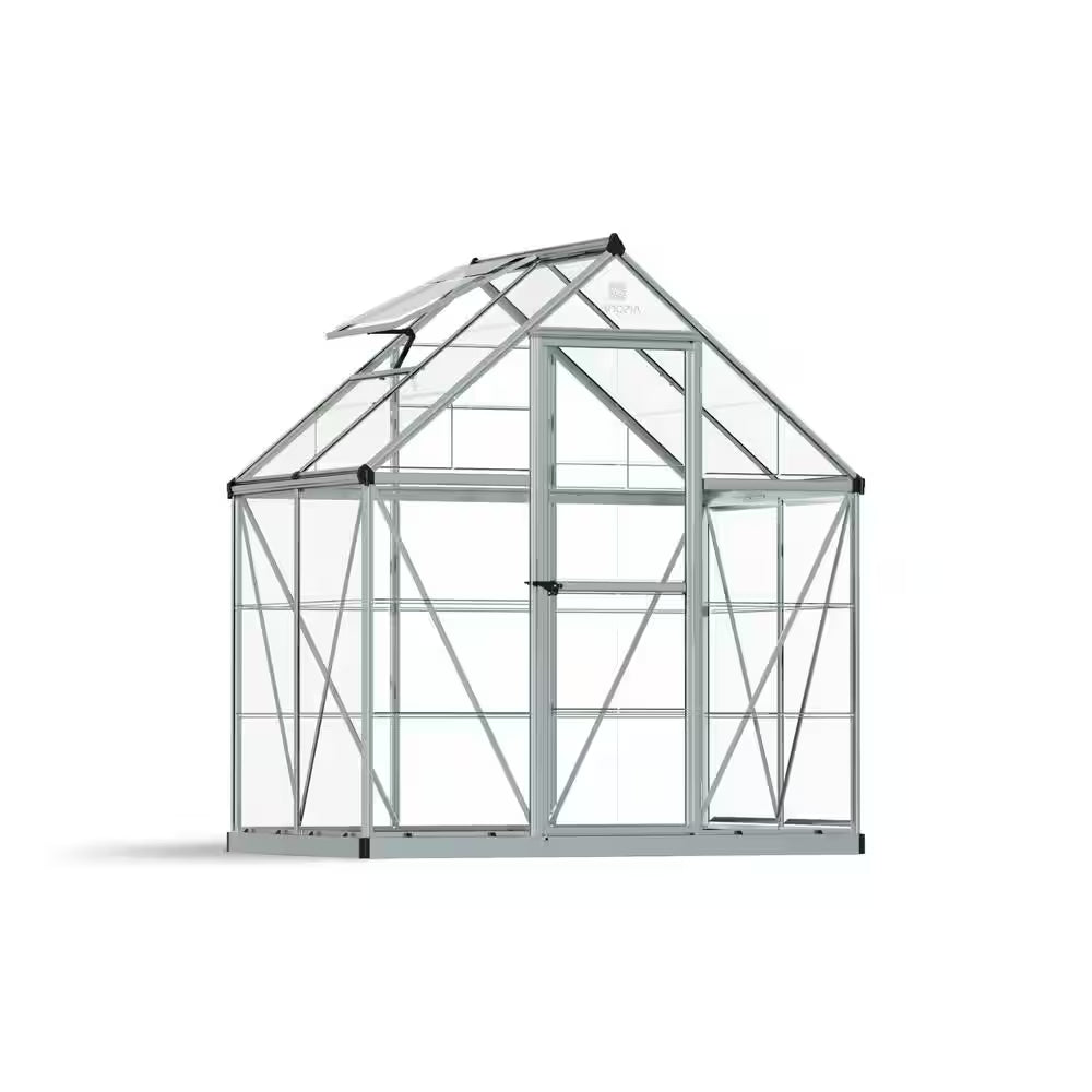 Harmony 6 Ft. X 4 Ft. Silver/Clear Polycarbonate DIY Greenhouse Kit