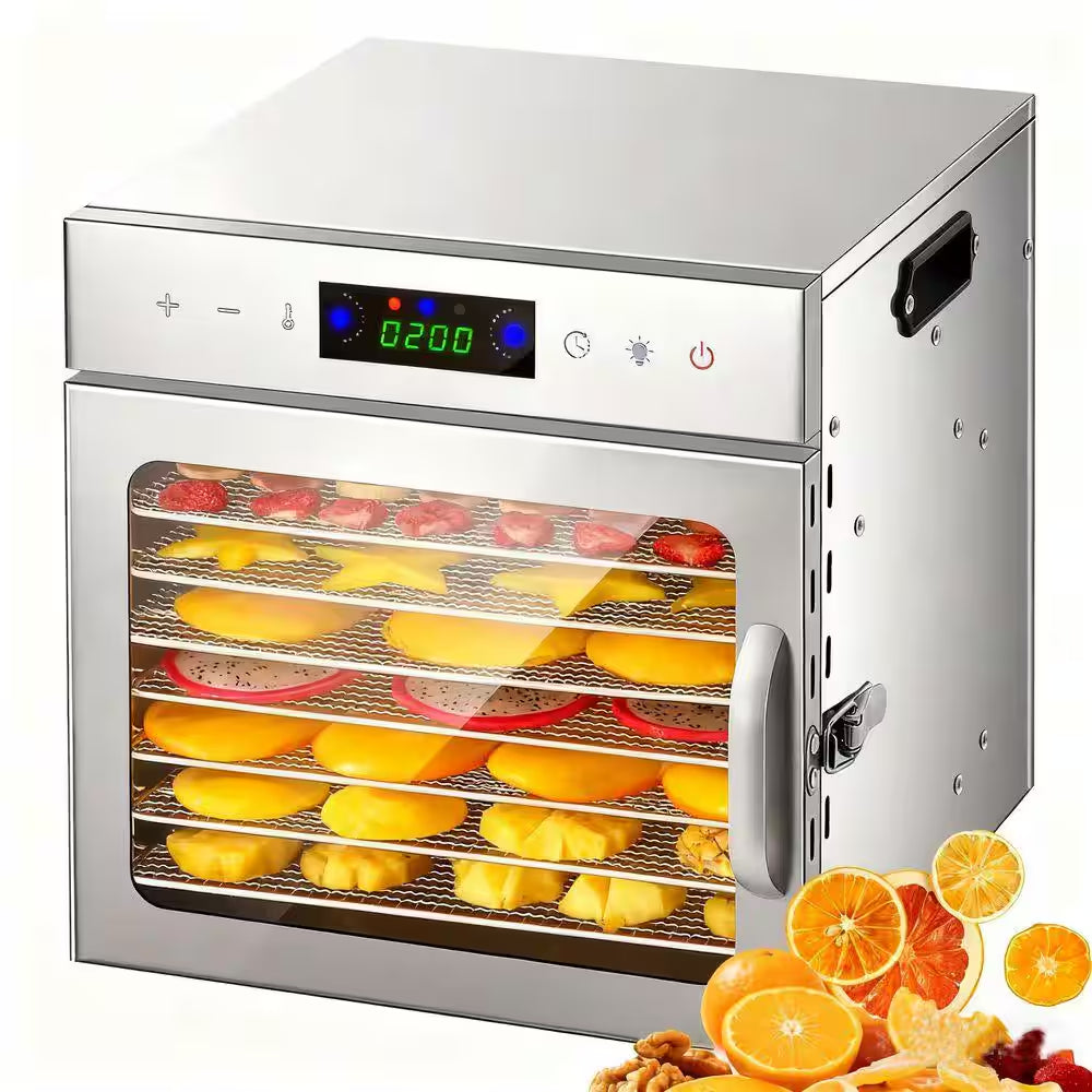 8-Tray Stainless Steel Trays Food Dehydrators, Dehydrator Machine with Digital Timer and Temperature Control